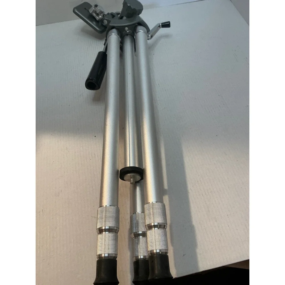 Hollywood Vintage Acme-Lite Tripod Aluminum Adjustable Camera Stand Silver Y2K